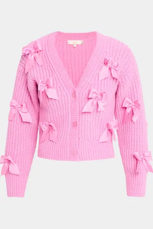 LOVESHACKFANCY Ashtan Alpaca Bow-Embellished Cardigan