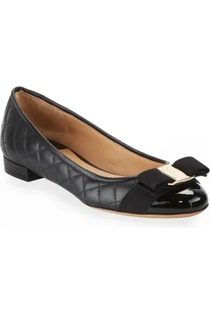 Salvatore Ferragamo Varina Quilted Bow Ballet Flats