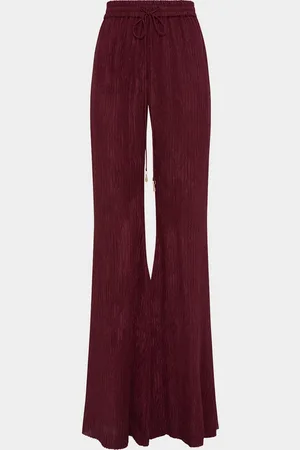 GABRIELA HEARST Claude Crinkle Drawstring Flared Pants