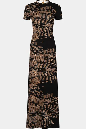 Silvia Tcherassi Yara Tubular-Neck Short-Sleeve Maxi Dress
