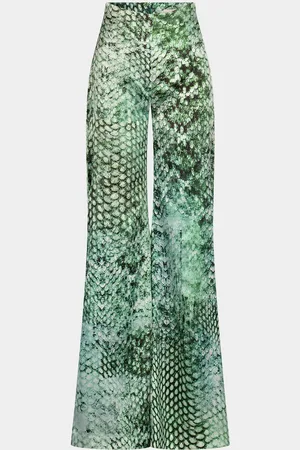 Silvia Tcherassi Andie Snakeskin-Print Silk Wide-Leg Pants
