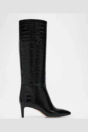 PARIS TEXAS Croco Stiletto Knee Boots