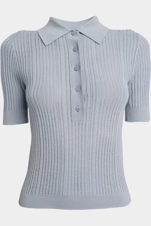 Chloé Short-Sleeve Wool Knit Polo Shirt