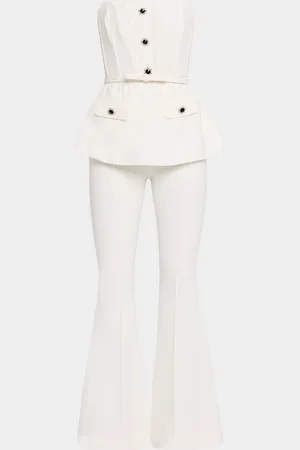 Self-Portrait Stretch Crepe Jumpsuit