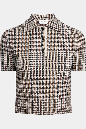Alexander McQueen Check Short-Sleeve Polo Top