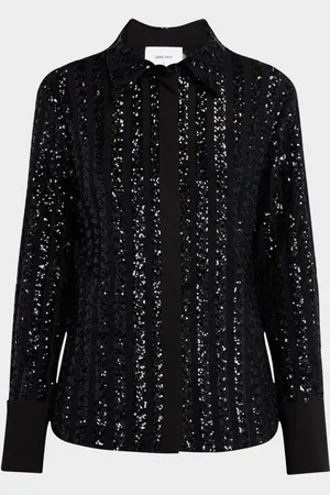 SANS FAFF Stripe Sequined Long Sleeve Top