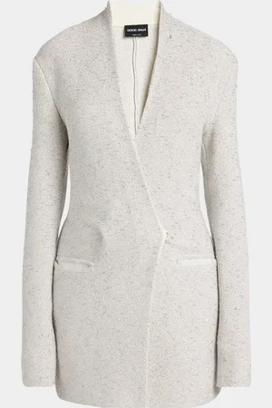 Giorgio Armani Metallic V-Neck Wool Jacket