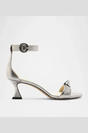 ALEXANDRE BIRMAN Clarita Leather Bow Ankle-Strap Sandals