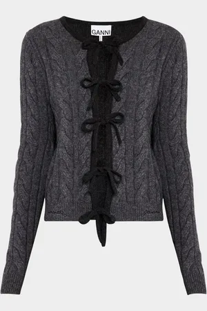 Ganni Cashmere Mix Tie-Front Cardigan