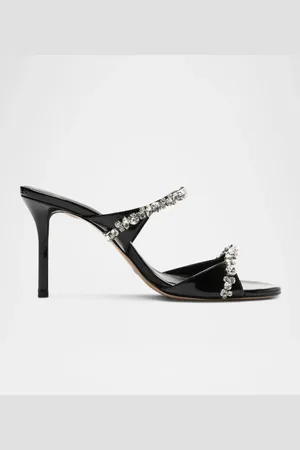 ALEXANDRE BIRMAN Gianna Patent Leather Crystal Two-Band Sandals