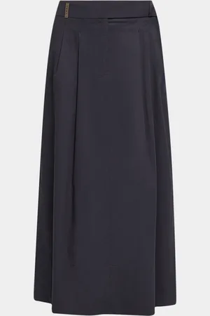 PESERICO SIGN Straight Stretch Cotton Midi Skirt