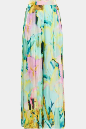 Kobi Halperin Loretta Wide-Leg Metallic Satin Pants