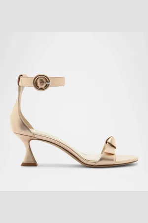 ALEXANDRE BIRMAN Clarita Leather Bow Ankle-Strap Sandals