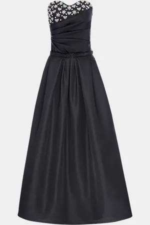 HUISHAN ZHANG Gwyneth Crystal Draped Strapless Fit-and-Flare Gown