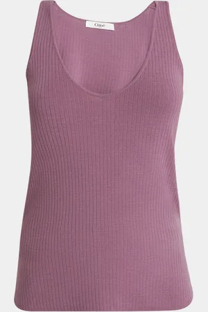 Chloé V-Neck Rib Knit Tank Top