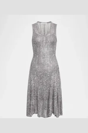 Alaïa Sequined Fit-Flare Knit Mini Dress