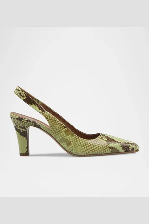 PARIS TEXAS Belle Snake-Embossed Slingback Pumps