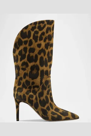 PARIS TEXAS Gaia Leopard Stiletto Mid Boots