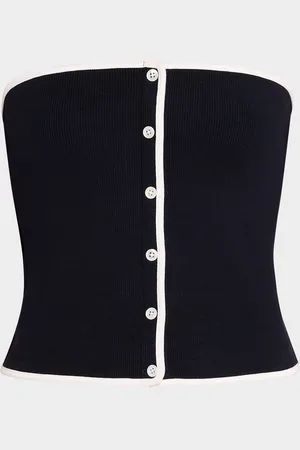 VERONICA BEARD Valley Button-Front Tube Top