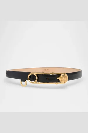 VERSACE Medusa Safety Pin Leather Belt