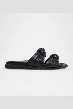 Dear Frances Tye Leather Knots Slide Sandals