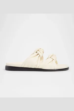 Dear Frances Tye Leather Knots Slide Sandals