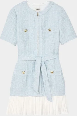 Sandro Joie Belted Tweed Mini Dress