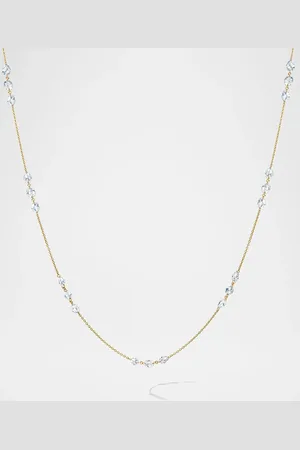 64 Facets 18K Yellow Gold Diamond Station Necklace, 26"L, 4.6ctw
