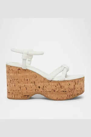 Gianvito Rossi Knotted Leather Ankle-Strap Platform Sandals