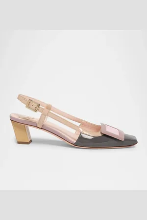 Roger Vivier Colorblock Patent Leather Slingback Pumps