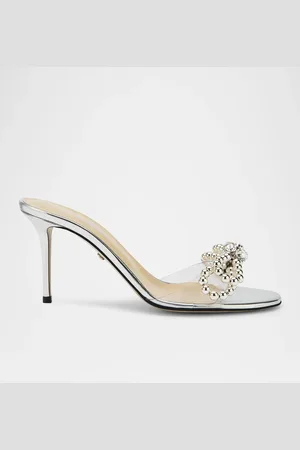 Mach & Mach Double Bow Satin Strass Mule Sandals