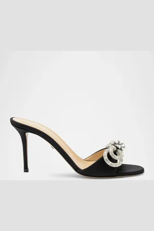Mach & Mach Double Bow Satin Strass Mule Sandals