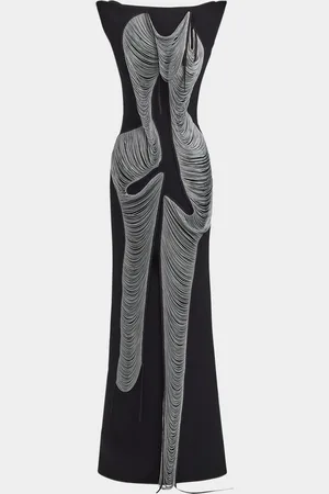 MATICEVSKI Figural Fringe Gown