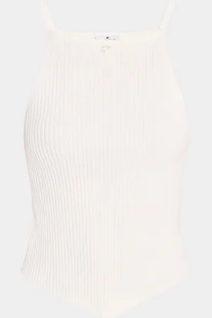 Courrèges Pointy Hemline Ribbed Knit Tank Top