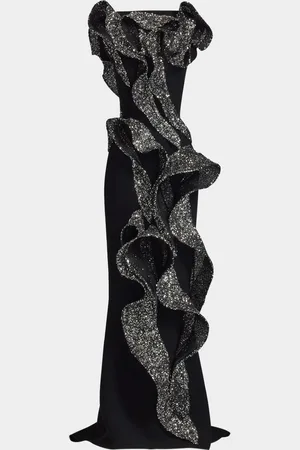 MATICEVSKI Tantalise Wave Sequined-Ruffle Mermaid Gown