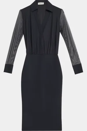 CHIARA BONI Illusion-Sleeve Bodycon Dress