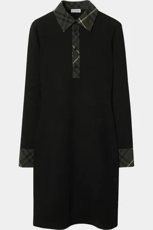 Burberry Check Long-Sleeve Polo Dress