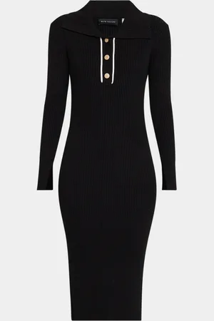 ELIE TAHARI The Zadie Ribbed Polo Sweater Dress