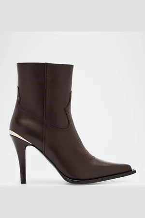 Partlow Boots Nancy Leather Western Stiletto Booties