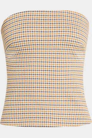 ROSETTA GETTY Houndstooth Double Knit Bandeau Top