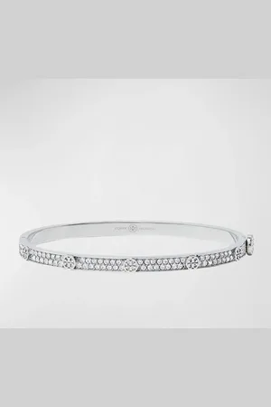 Tory Burch Miller Double T Crystal Stud Bracelet, 5mm