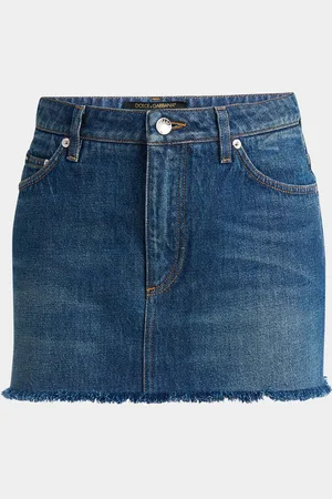 Dolce & Gabbana Denim Cut-Off Mini Skirt