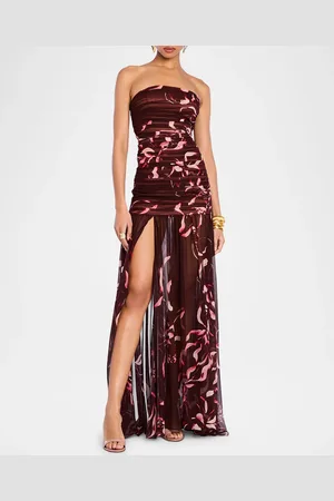 Retrofete Annalise Ruched Strapless Polka Dot Dress