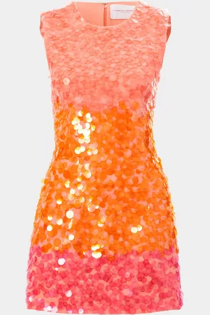 Carolina Herrera Stripe Sequined Sleeveless Mini Dress