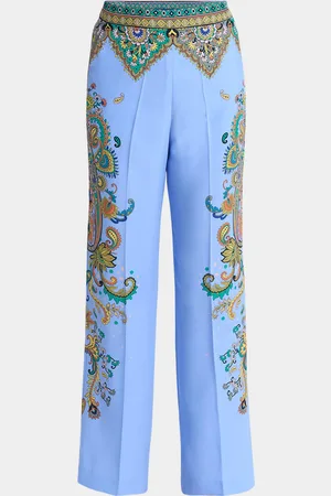 Etro Denim Wide Leg Belt Loop Pants