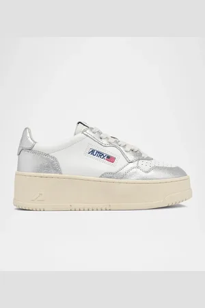 Autry Medalist Low-Top Bicolor Leather Platform Sneakers