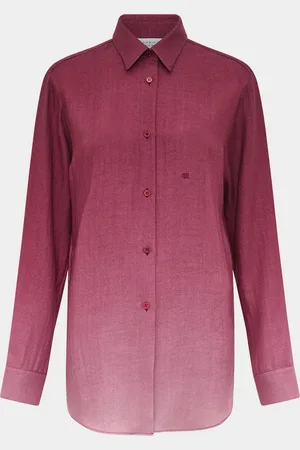 GABRIELA HEARST Reyes Ombre Button Down Cashmere Blouse