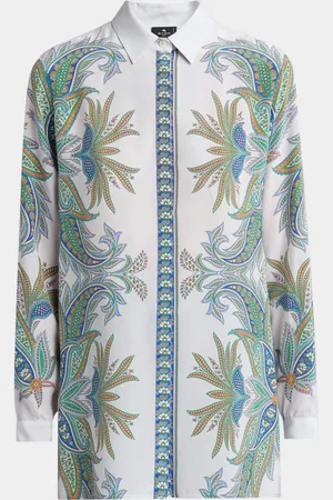 Etro Foliage Pastel Romantic Silk Tunic Shirt