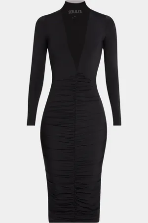 SER.O.YA Priyanka Mesh V-Cut Midi Dress