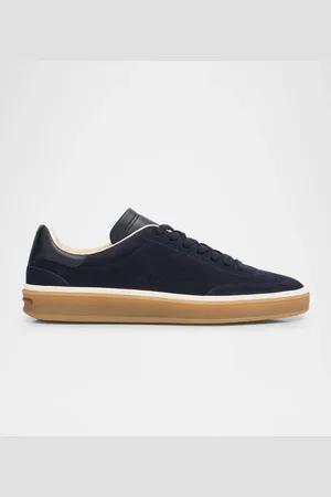 Loro Piana Mixed Leather Low-Top Tennis Sneakers